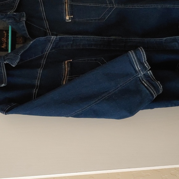 Ashley Stewart spandex denim 3/4 sleeve jean jacket - Picture 2 of 5